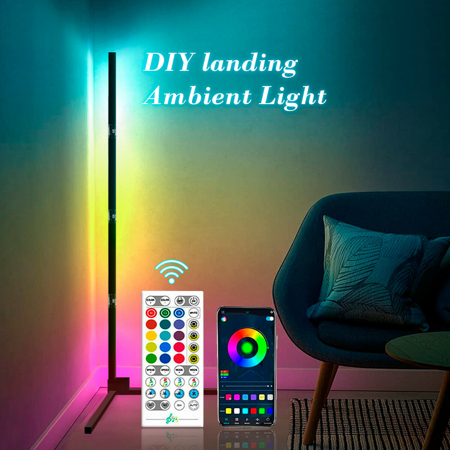 Modern RGB LED Corner Lamp, St - Decor Lighting Floor Lamps review and price