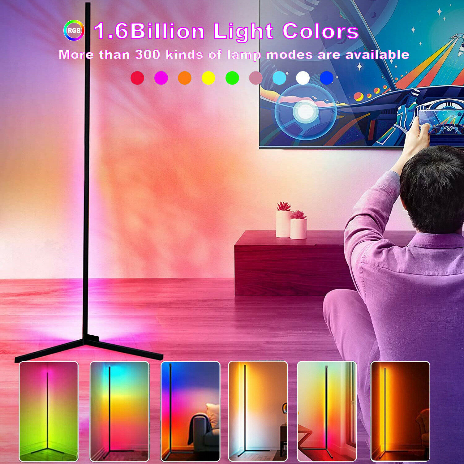 Modern RGB LED Corner Lamp, St - Decor Lighting Floor Lamps review and price