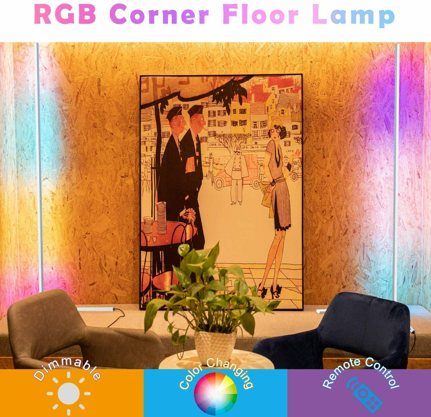 Modern RGB LED Corner Lamp, St - Decor Lighting Floor Lamps review and price