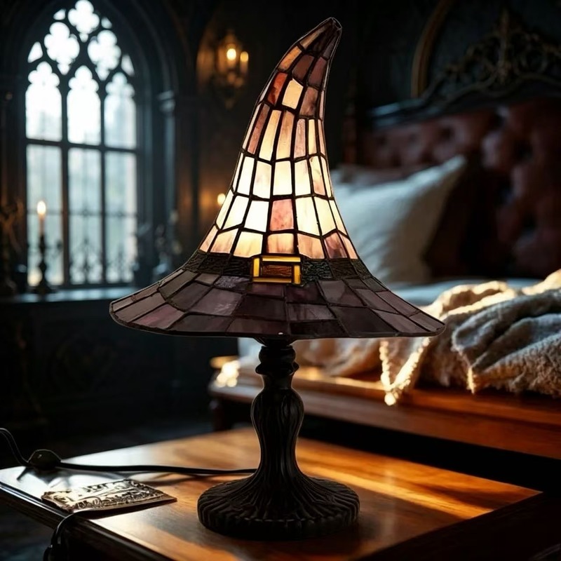 Stained Witch Hat Table Lamp H - Lighting Home Decor Items review and price
